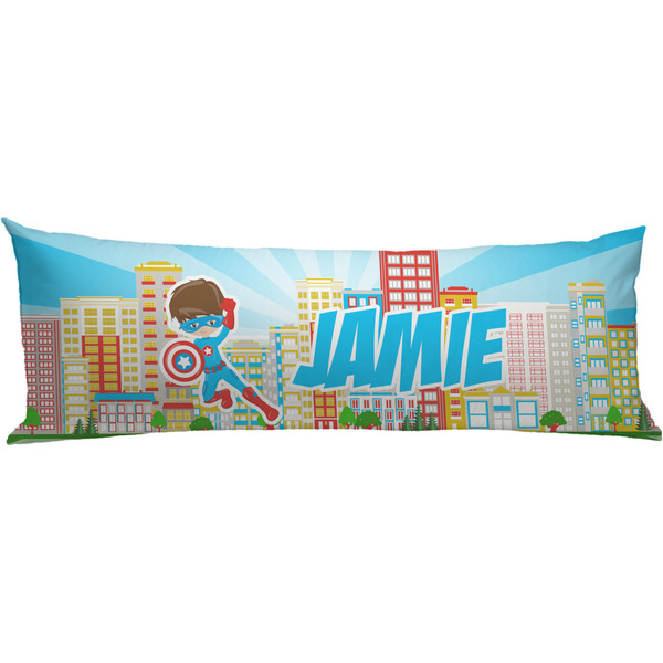 Custom Superhero in the City Body Pillow Case (Personalized)