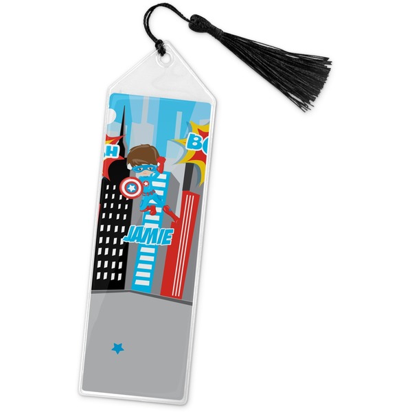 Custom Superhero in the City Book Mark w/Tassel (Personalized)