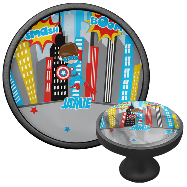 Superhero in the City Cabinet Knob - Black - Multi Angle
