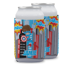 Superhero in the City Can Cooler (12 oz) w/ Name or Text
