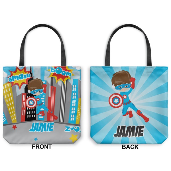Superhero in the City Canvas Tote - Front and Back