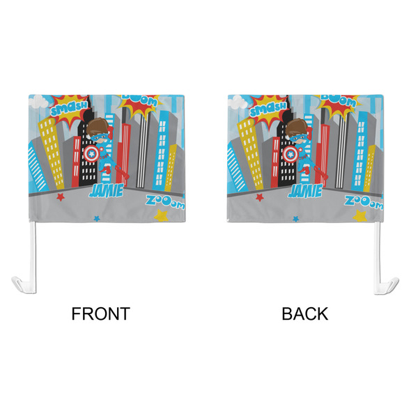 Superhero in the City Car Flag - Large - APPROVAL