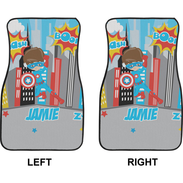 Superhero in the City Car Mat Front - Approval