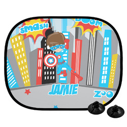 Superhero in the City Car Side Window Sun Shade (Personalized)