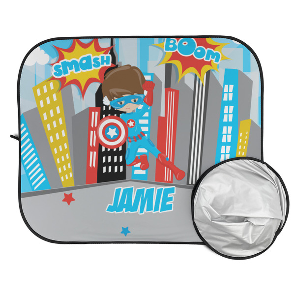 Superhero in the City Car Sun Shades - FOLDED & UNFOLDED