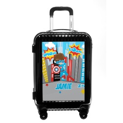 Superhero in the City Carry On Hard Shell Suitcase (Personalized)