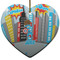 Superhero in the City Ceramic Flat Ornament - Heart (Front)