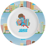 Superhero in the City Ceramic Dinner Plates (Set of 4) (Personalized)