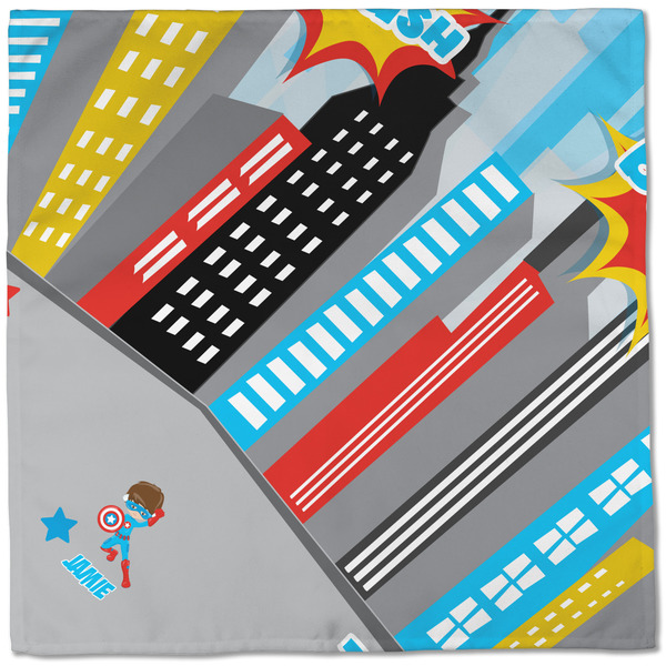 Superhero in the City Cloth Napkins - Personalized Dinner (Full Open)