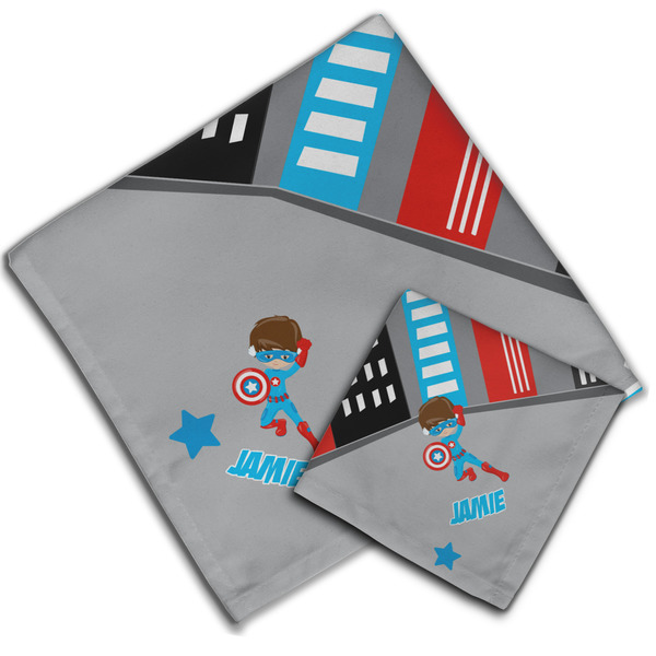 Superhero in the City Cloth Napkins - Personalized Lunch & Dinner (PARENT MAIN)