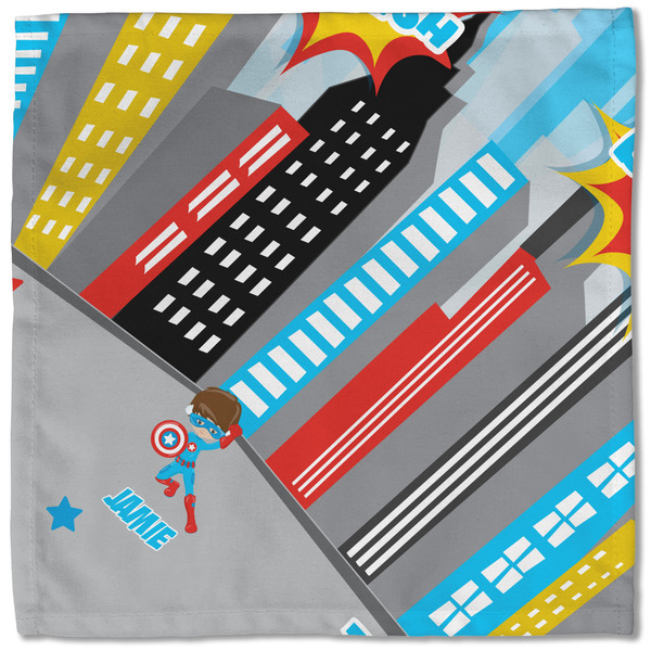 Superhero in the City Cloth Napkins - Personalized Lunch (Single Full Open)