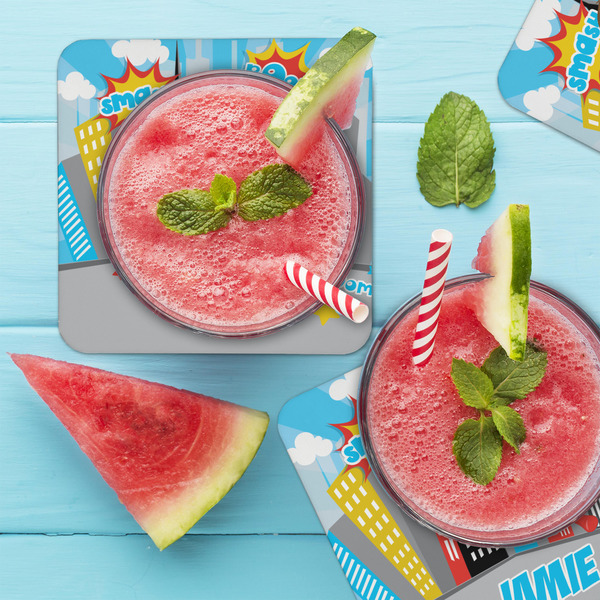 Superhero in the City Coaster Set - LIFESTYLE