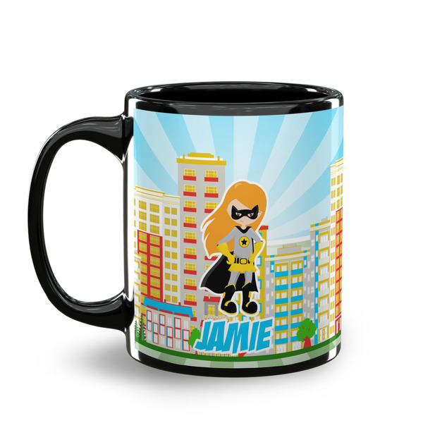 Superhero in the City Coffee Mug - 11 oz - Black