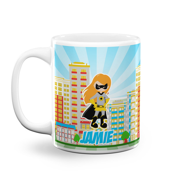 Custom Superhero in the City Coffee Mug (Personalized)
