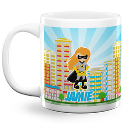 Superhero in the City 20 Oz Coffee Mug - White (Personalized)