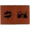 Superhero in the City Cognac Leather Passport Holder Outside Double Sided - Apvl