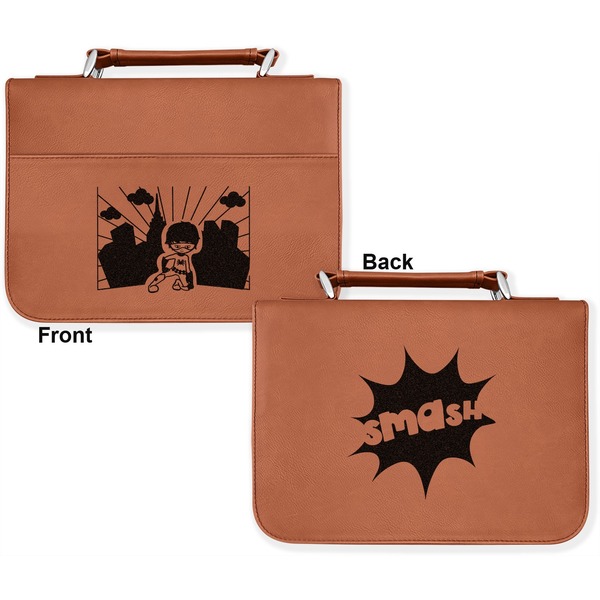 Superhero in the City Cognac Leatherette Bible Covers - Large Double Sided Apvl