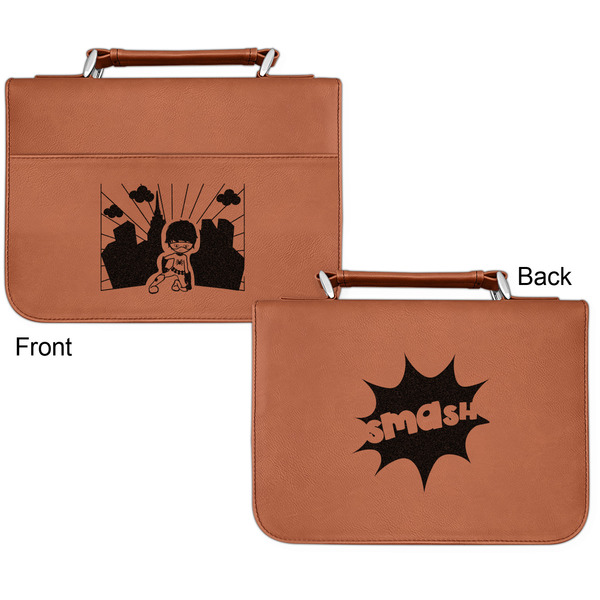 Superhero in the City Cognac Leatherette Bible Covers - Small Double Sided Apvl