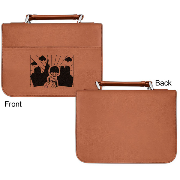 Superhero in the City Cognac Leatherette Bible Covers - Small Single Sided Apvl