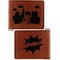 Superhero in the City Cognac Leatherette Bifold Wallets - Front and Back