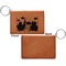 Superhero in the City Cognac Leatherette Keychain ID Holders - Front Apvl