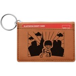 Superhero in the City Leatherette Keychain ID Holder - Single Sided