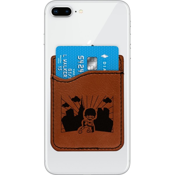 Custom Superhero in the City Leatherette Phone Wallet