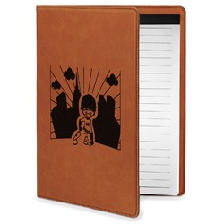 Superhero in the City Leatherette Portfolio with Notepad - Small - Single Sided