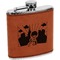 Superhero in the City Cognac Leatherette Wrapped Stainless Steel Flask
