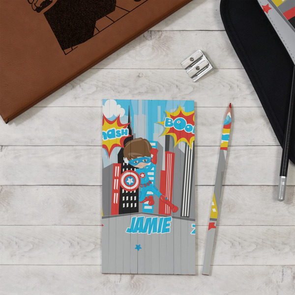 Superhero in the City Colored Pencils - In Context