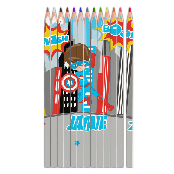 Custom Superhero in the City Colored Pencils (Personalized)