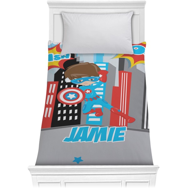 Custom Superhero in the City Comforter - Twin XL (Personalized)