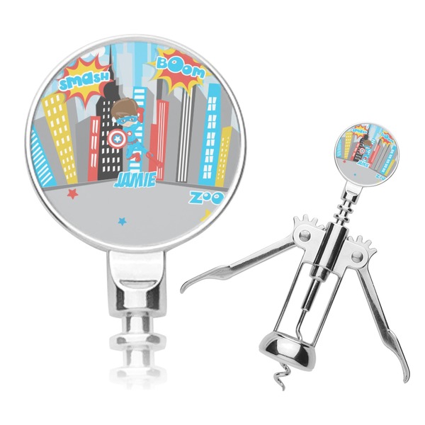 Custom Superhero in the City Corkscrew (Personalized)