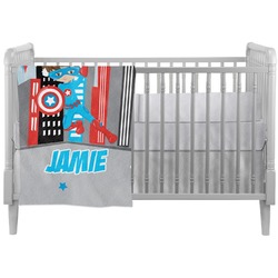 Superhero in the City Crib Comforter / Quilt (Personalized)