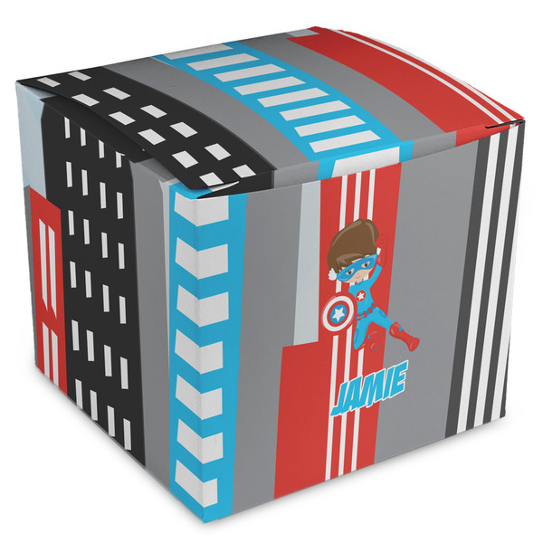 Custom Superhero in the City Cube Favor Gift Boxes (Personalized)