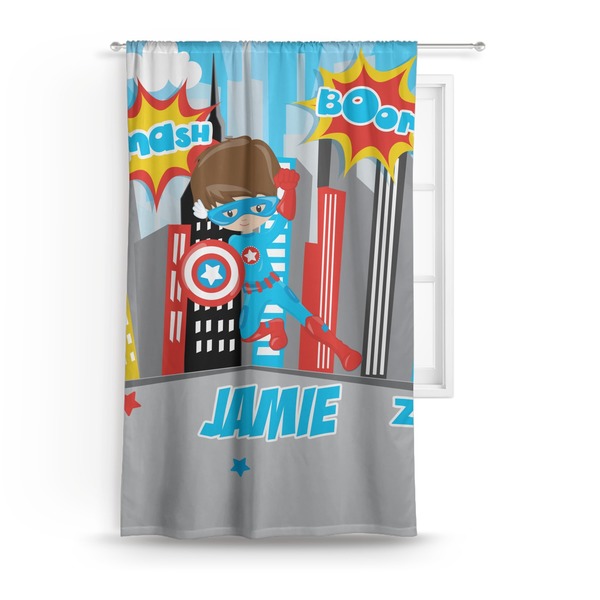 Custom Superhero in the City Curtain - 50"x84" Panel (Personalized)