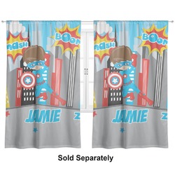 Superhero in the City Curtain Panel - Custom Size (Personalized)