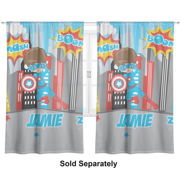 Custom Superhero in the City Curtain Panel - Custom Size (Personalized)