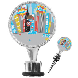 Superhero in the City Wine Bottle Stopper (Personalized)