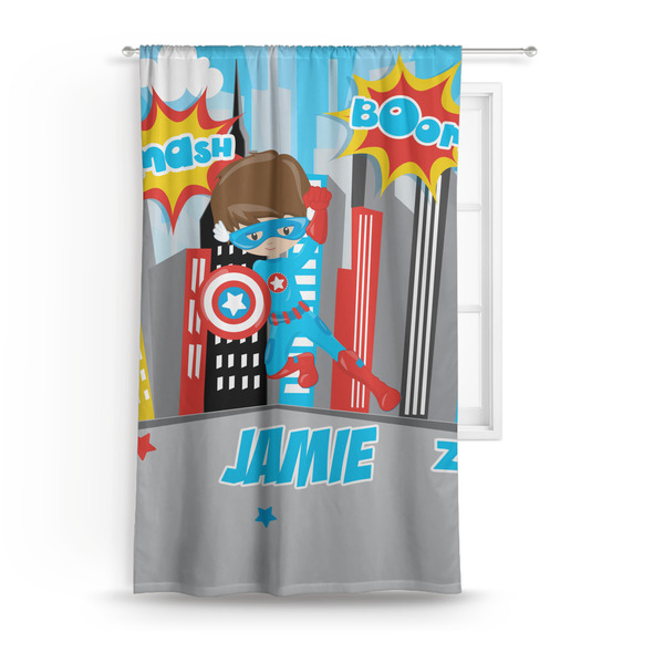 Custom Superhero in the City Curtain Panel - Custom Size (Personalized)
