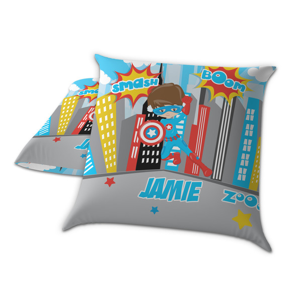 Superhero in the City Decorative Pillow Case - TWO