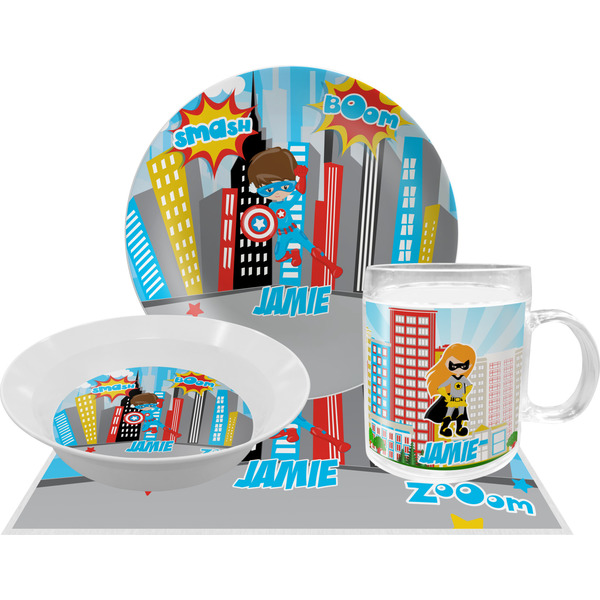Superhero in the City Dinner Set - 4 Pc (Personalized)