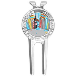 Superhero in the City Golf Divot Tool & Ball Marker (Personalized)