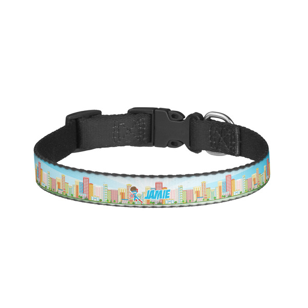 Custom Superhero in the City Dog Collar - Large (Personalized)