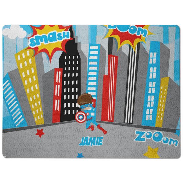 Superhero in the City Dog Food Mat - Medium without bowls
