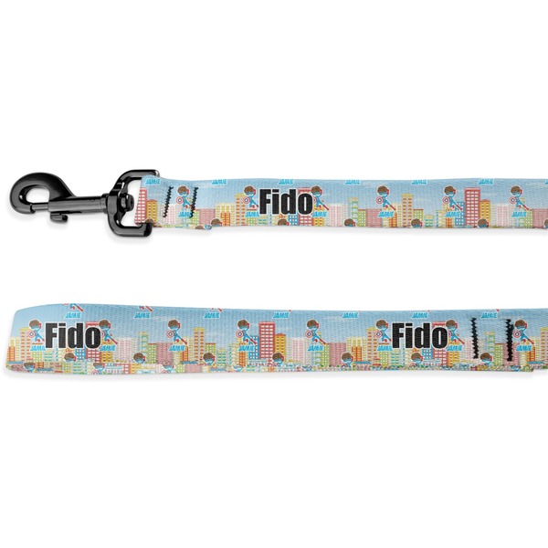 Custom Superhero in the City Deluxe Dog Leash (Personalized)