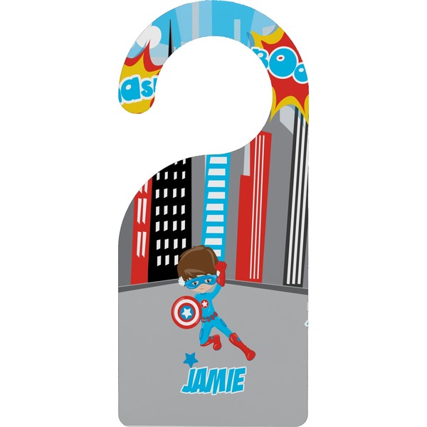 Custom Superhero in the City Door Hanger (Personalized)