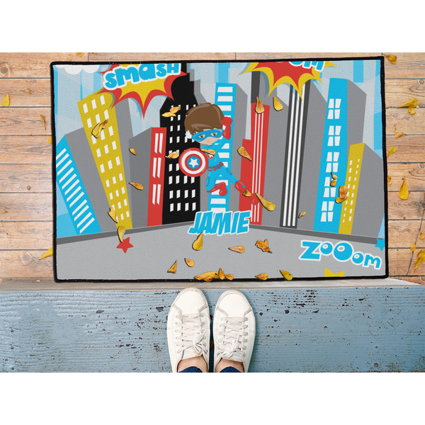 Superhero in the City Door Mat - LIFESTYLE (Med)