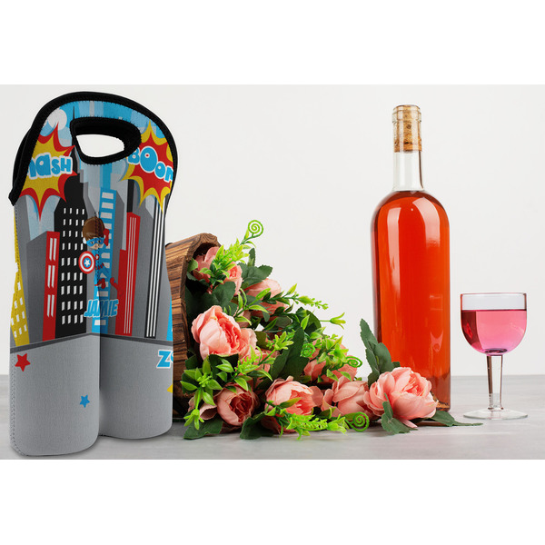 Superhero in the City Double Wine Tote - LIFESTYLE (new)
