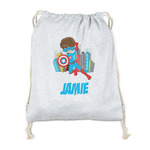 Superhero in the City Drawstring Backpack - Sweatshirt Fleece (Personalized)